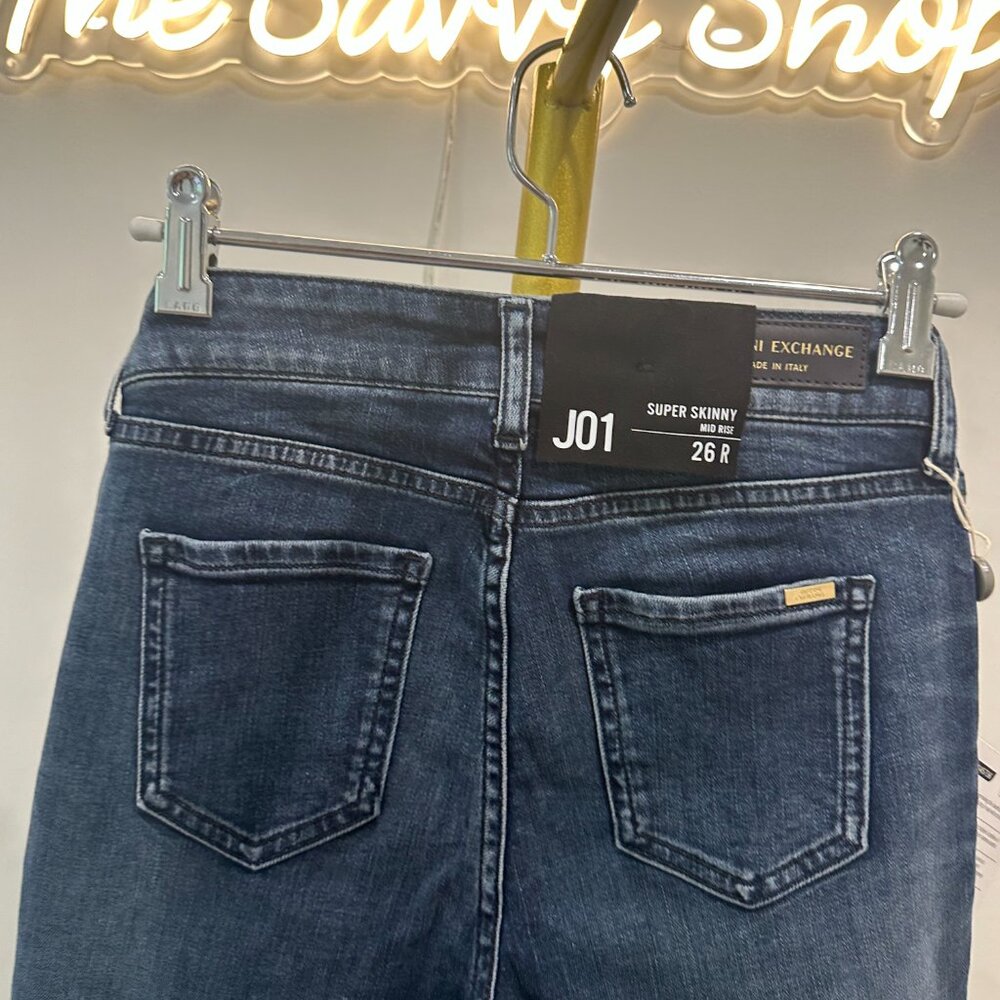 A/X Armani Exchange Women's J01 Super Skinny Jeans in Dark Blue Wash - Picture 3 of 8